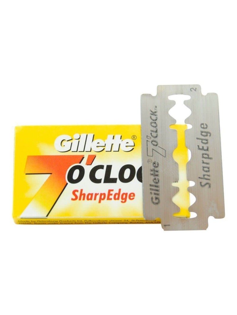 5 Cuchillas de afeitar Doble Filo Gillette 7 o´Clock "SharpEdge"