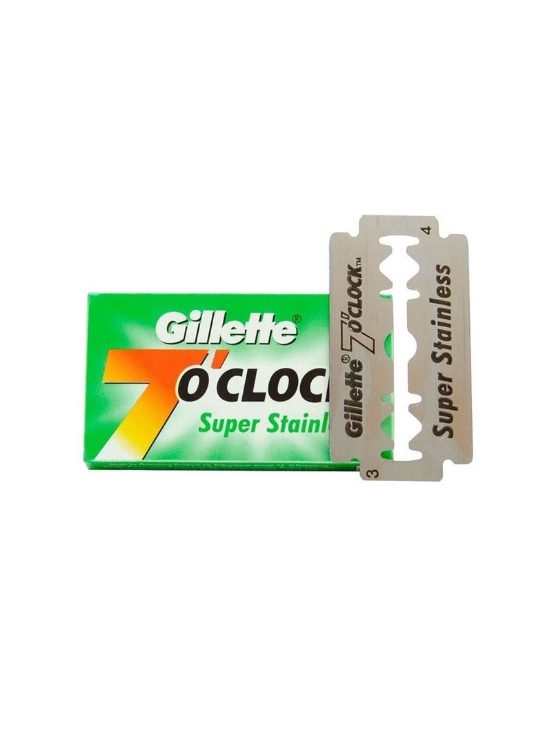 5 DE Blades Gillette 7 o'clock  "Super Stainless"
