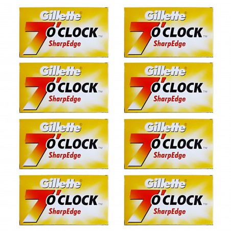 40 Cuchillas de afeitar Doble Filo Gillette 7 o´Clock "SharpEdge"