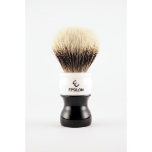 Epsilon Two Band Badger Shaving Brush Black & White 55/26mm