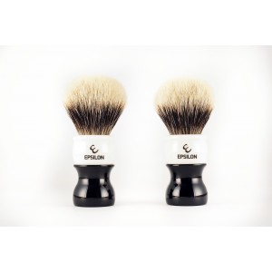 Epsilon Two Band Badger Shaving Brush Black & White 52/26mm