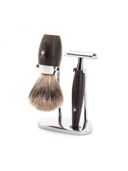 Mühle Shaving Set Fine Badger Shaving Brush & Safety Razor Bog Oak Kosmo Series