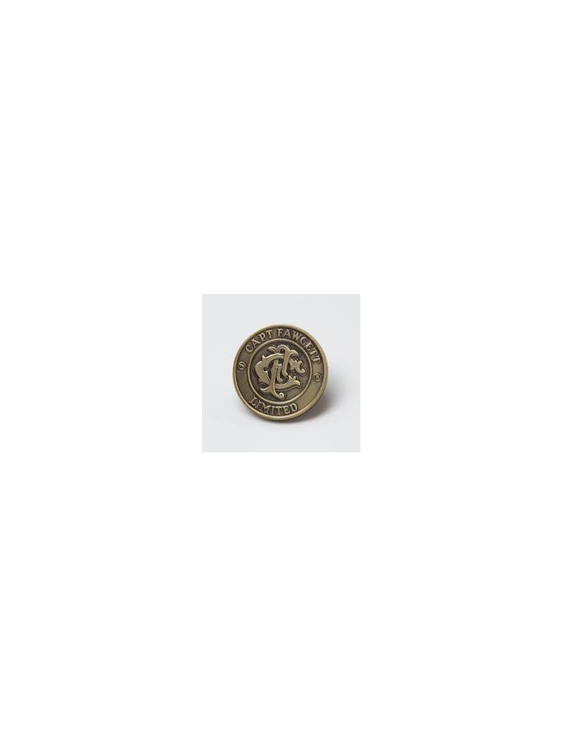 Captain Fawcett Antique Brass Coin Badge