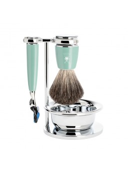 Mühle Traditional Shaving Set Pure Badger Shaving Brush, Razor Fusion & Bowl Rytmo