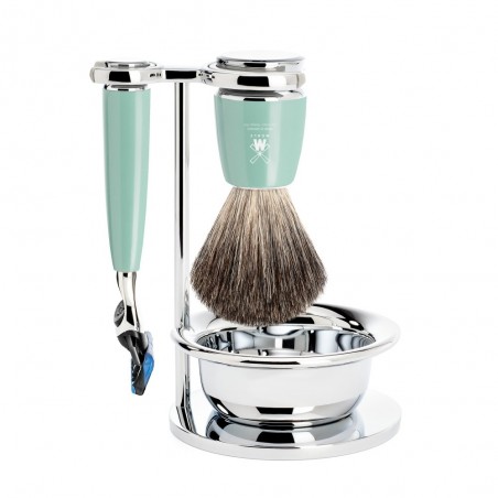 Mühle Traditional Shaving Set Pure Badger Shaving Brush, Razor Fusion & Bowl Rytmo