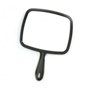Large Mirror with Black Handle