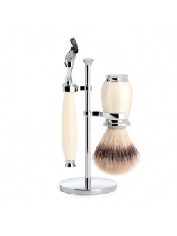 Mühle Purist Shaving Set Silvertip Shaving Brush & Mach3 Razor Evory