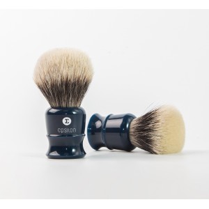 Epsilon Two Band Badger Shaving Brush Blue 52/26mm