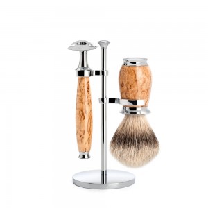 Mühle Stylo Shaving Set Silvertip Shaving Brush & Safety Razor Masur Birch