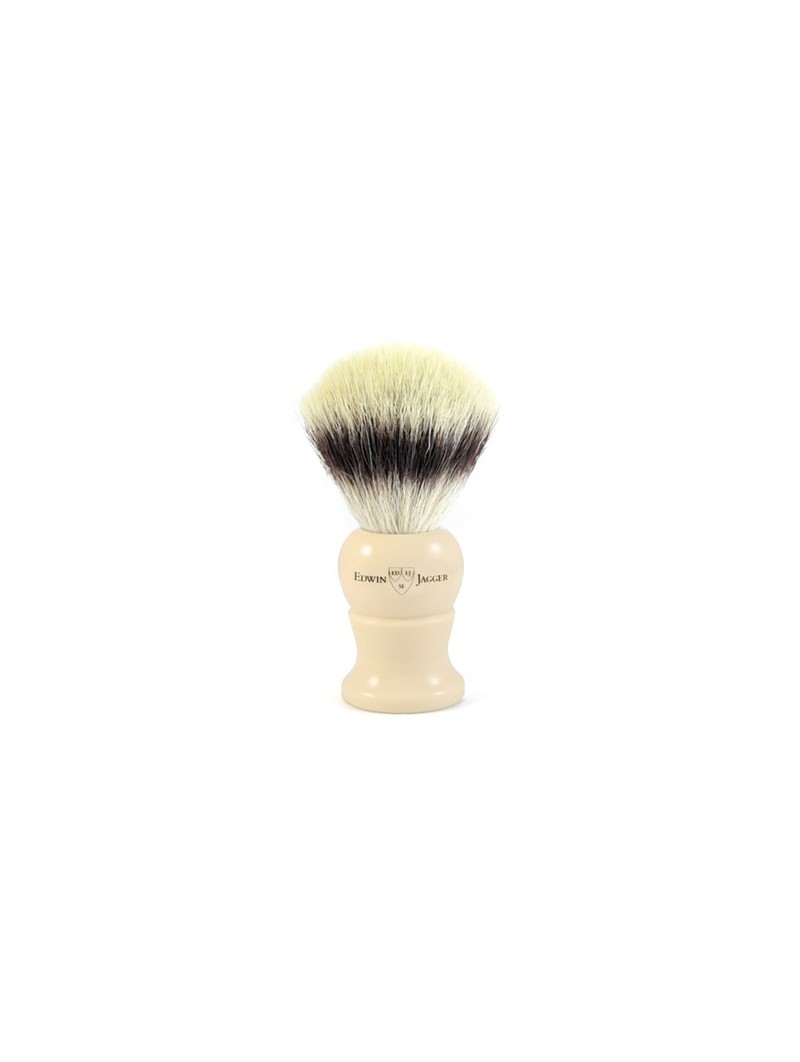 Edwin Jagger Shaving Brush Synthetic Silver Tip Ivory XL