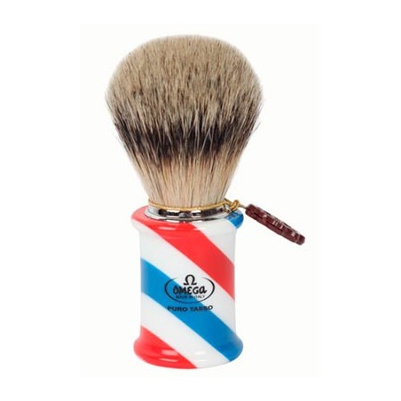 Omega Silvertip “Barber Pole” Shaving Brush