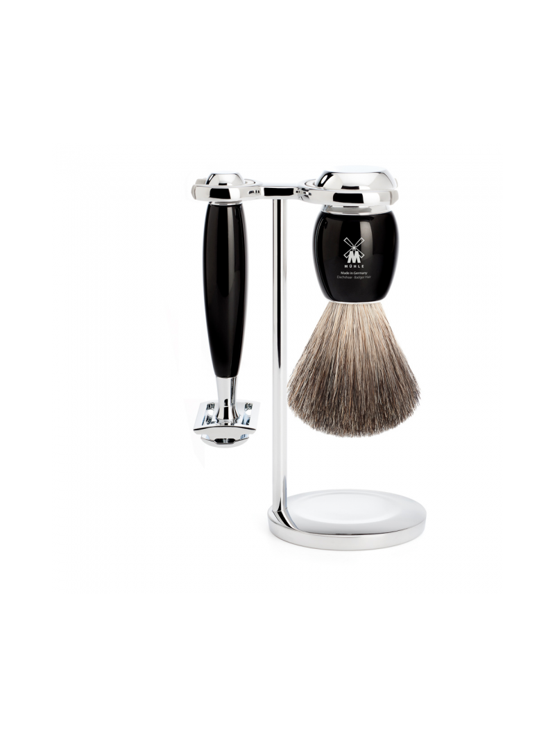 Mühle Shaving Set  Pure badger & Safety Razor Resin Black