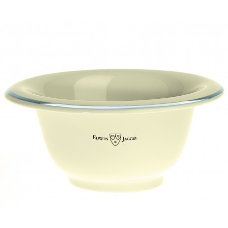 Edwin Jagger Ivory Porcelain Shaving Bowl with Silver Rim