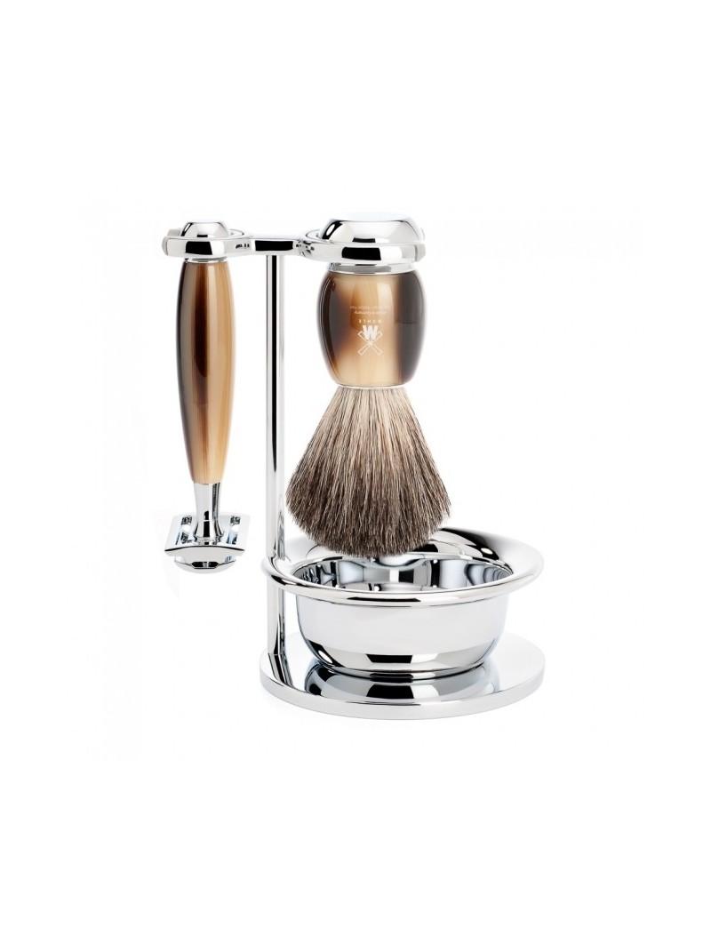 Mühle Vivo Shaving Set Pure Badger Shaving Brush & Safety Razor Wihte Resin
