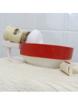 Fine Accoutrements Red Lather Bowl with StaticHole Technology