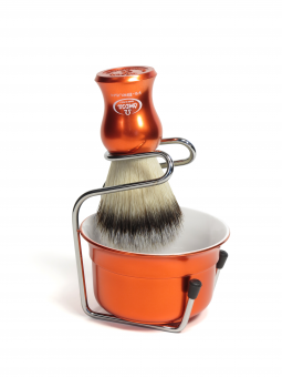 Via Barberia Synthetic Shaving Brush, Bowl & Stand.