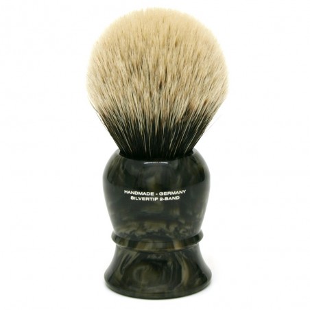 Shavemac Shaving Brush ML3 Silvertip 2-Band 50mm Black/Brown