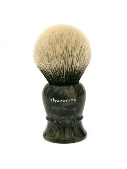 Shavemac Shaving Brush ML3 Silvertip 2-Band 50mm Black/Brown