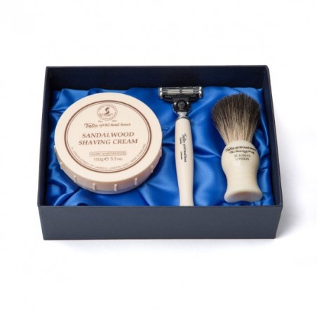 Taylor of Old Bond Street nº74 Sandalwood Shaving Cream, brush and razor Gift Box Set