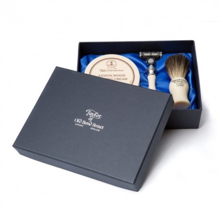 Taylor of Old Bond Street Victorian Sandalwood Shaving Cream, brush and razor Gift Box Set